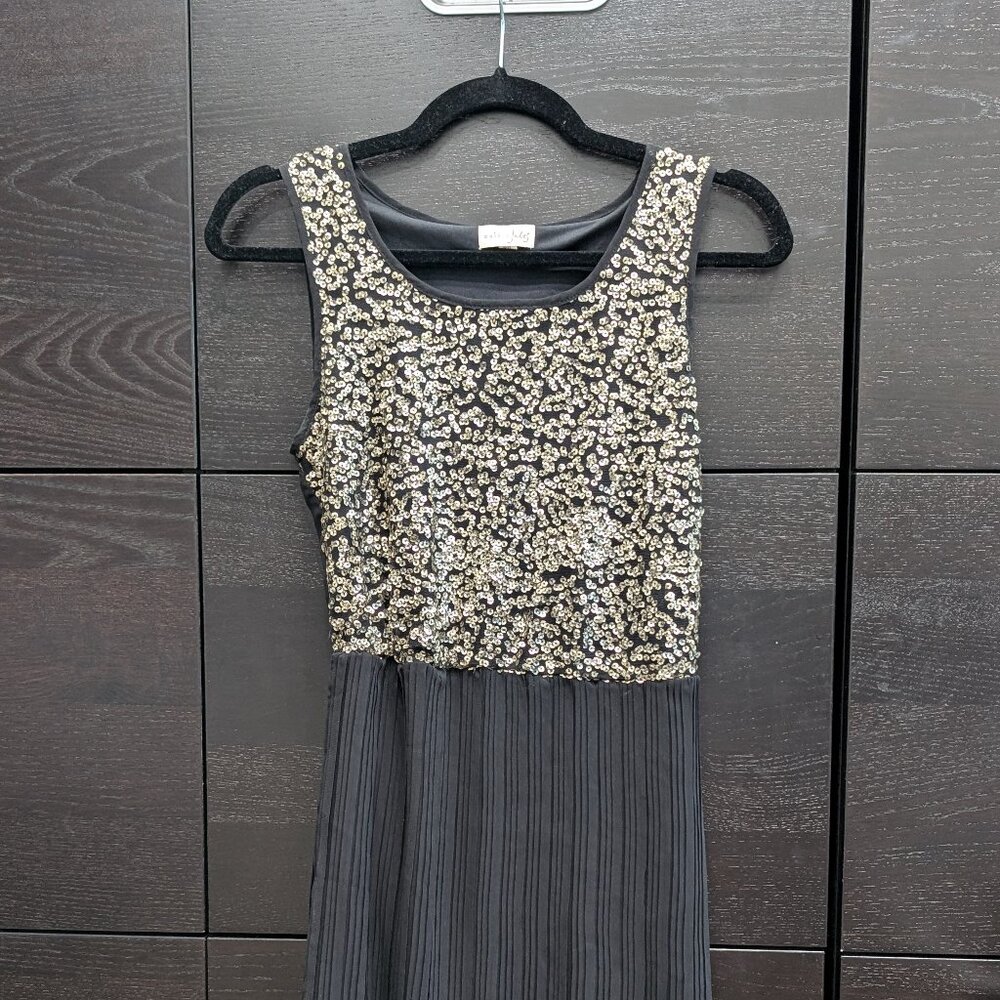 Maison Jules sequined sleeveless pleated dress